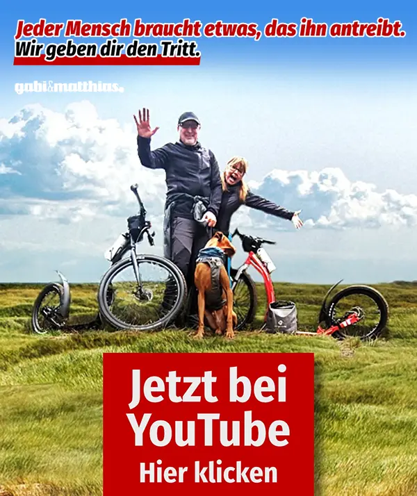 Noch mehr Tretrollerliebe, Tipps und Tourideen findest du auf unserem YouTube-Kanal. Wir freuen uns, wenn du vorbeischaust!