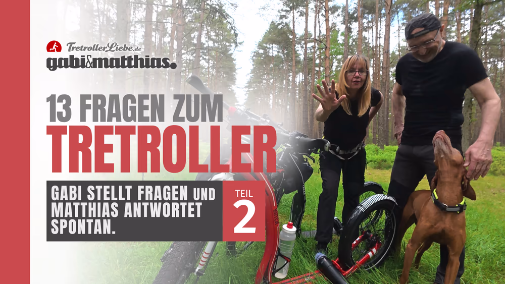 Gabi hat Matthias mit 13 Fragen rund um den Tretroller für Erwachsene überrascht – Teil 2